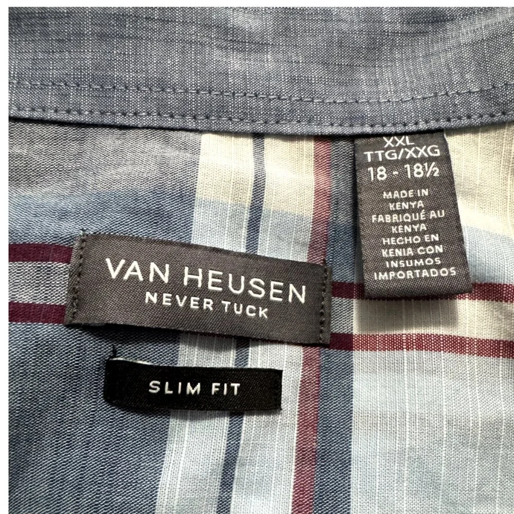 Men’s Blue | Green Plaid Shirt Size XXL - Picture 2 of 4